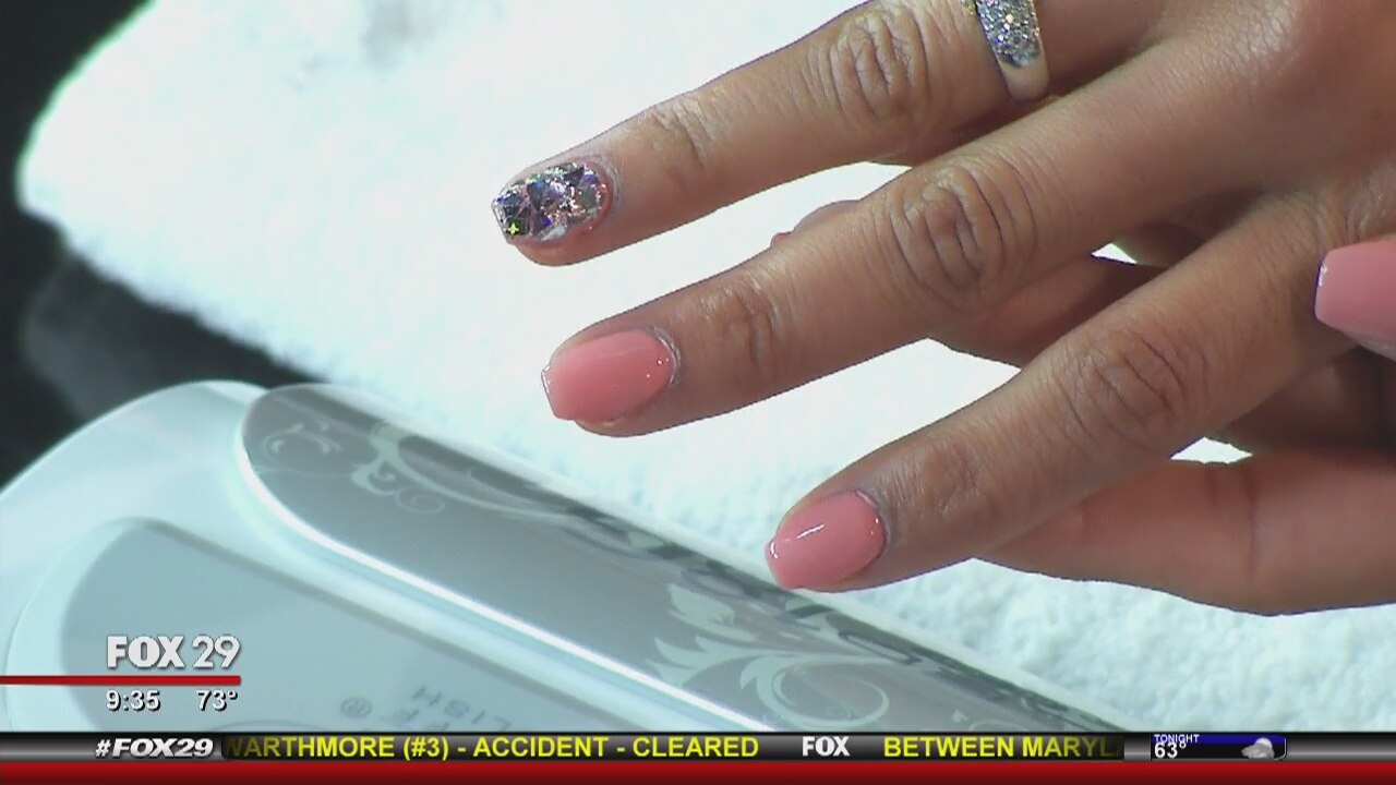 New for your fingers: Diamond, or shattered glass, nails