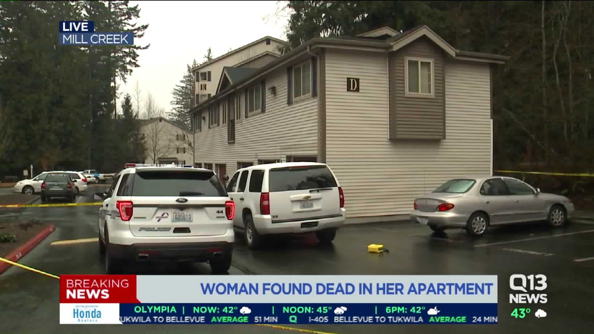 Woman found dead in Mill Creek apartment