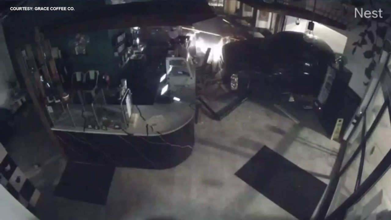 Truck crashes into coffee shop