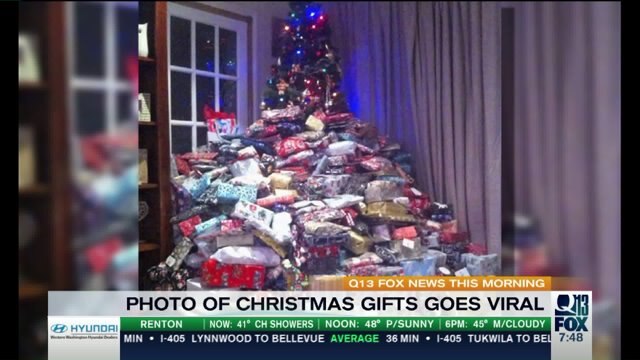 Mom defends Instagram photo of Christmas tree covered in presents
