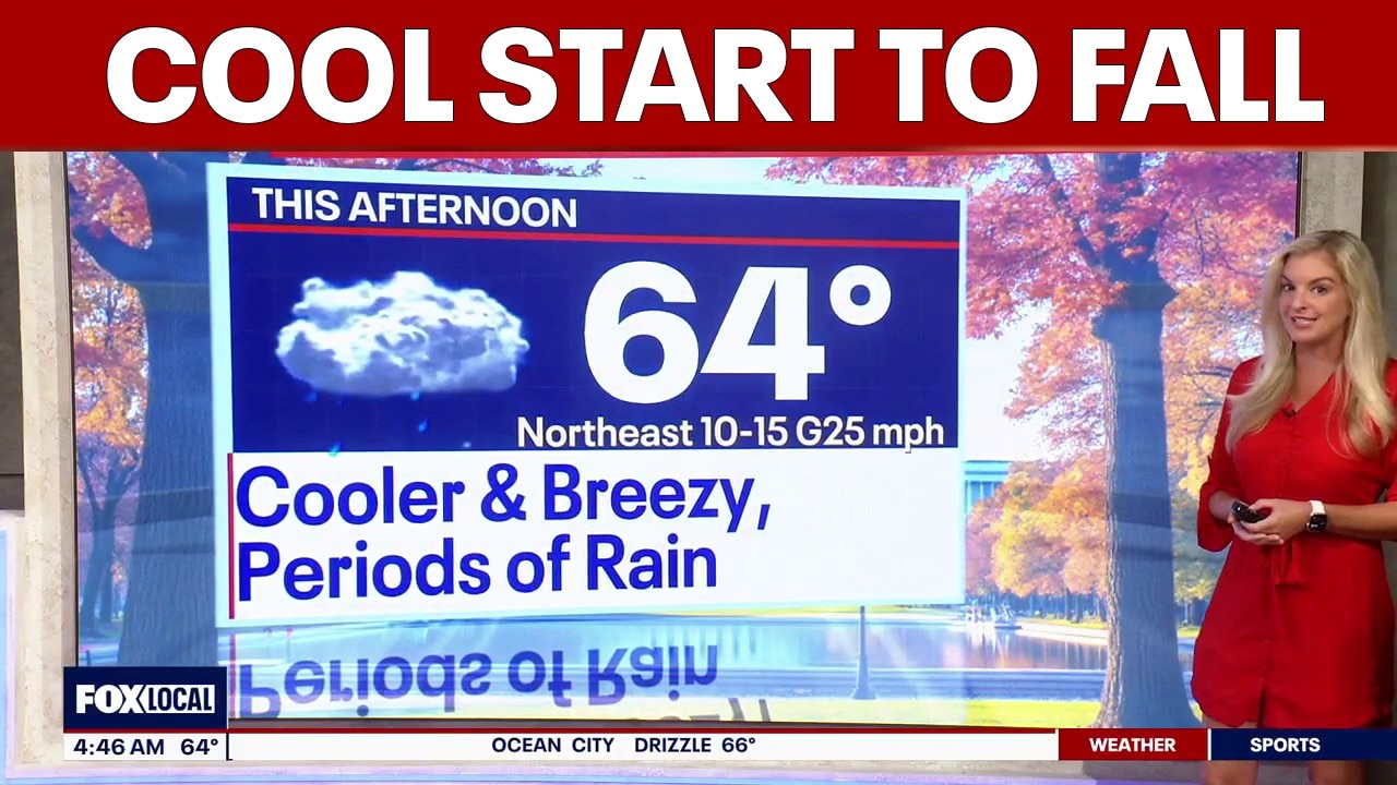 DC weather: Cool, breezy, showers to start fall Tuesday