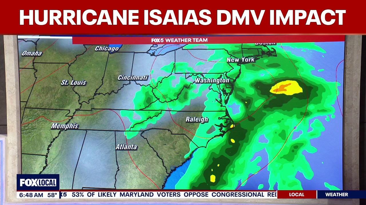 Hurricane Isaias Model Tracker: How storm remnants could impact DC weather Sunday