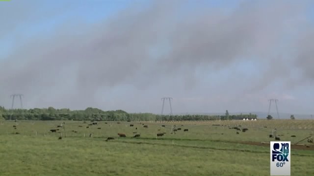 Fire burns near the Gorge