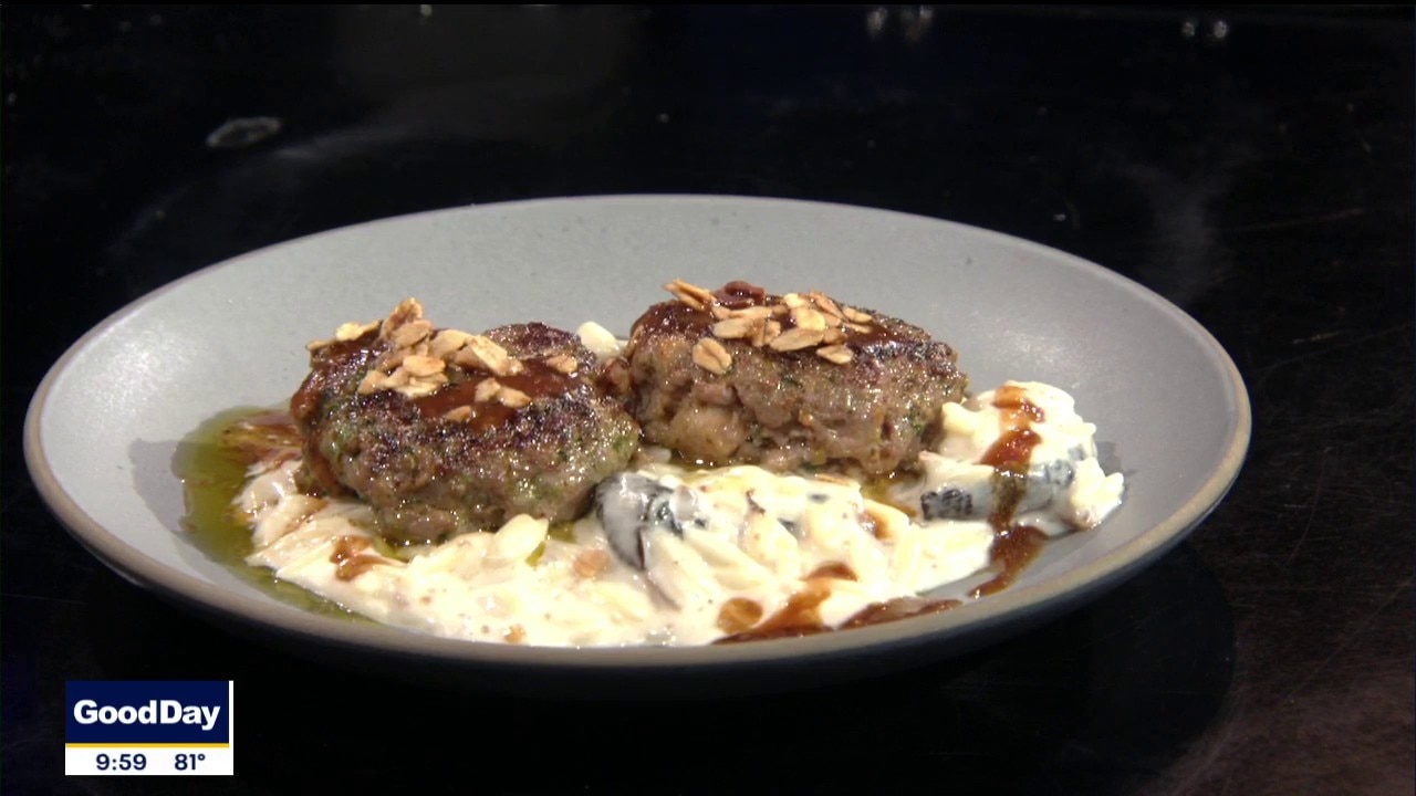 Venison sausage with mushroom orzo recipe from 'Familia'