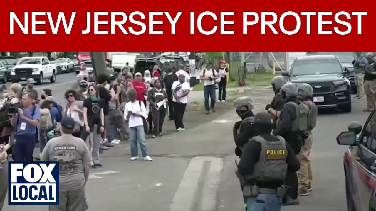 ICE protesters, agents clash outside New Jersey detention facility