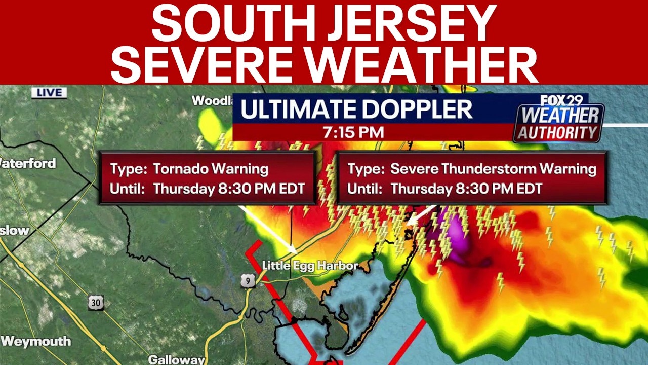 Tornado and severe thunderstorm warnings issued for South Jersey area 