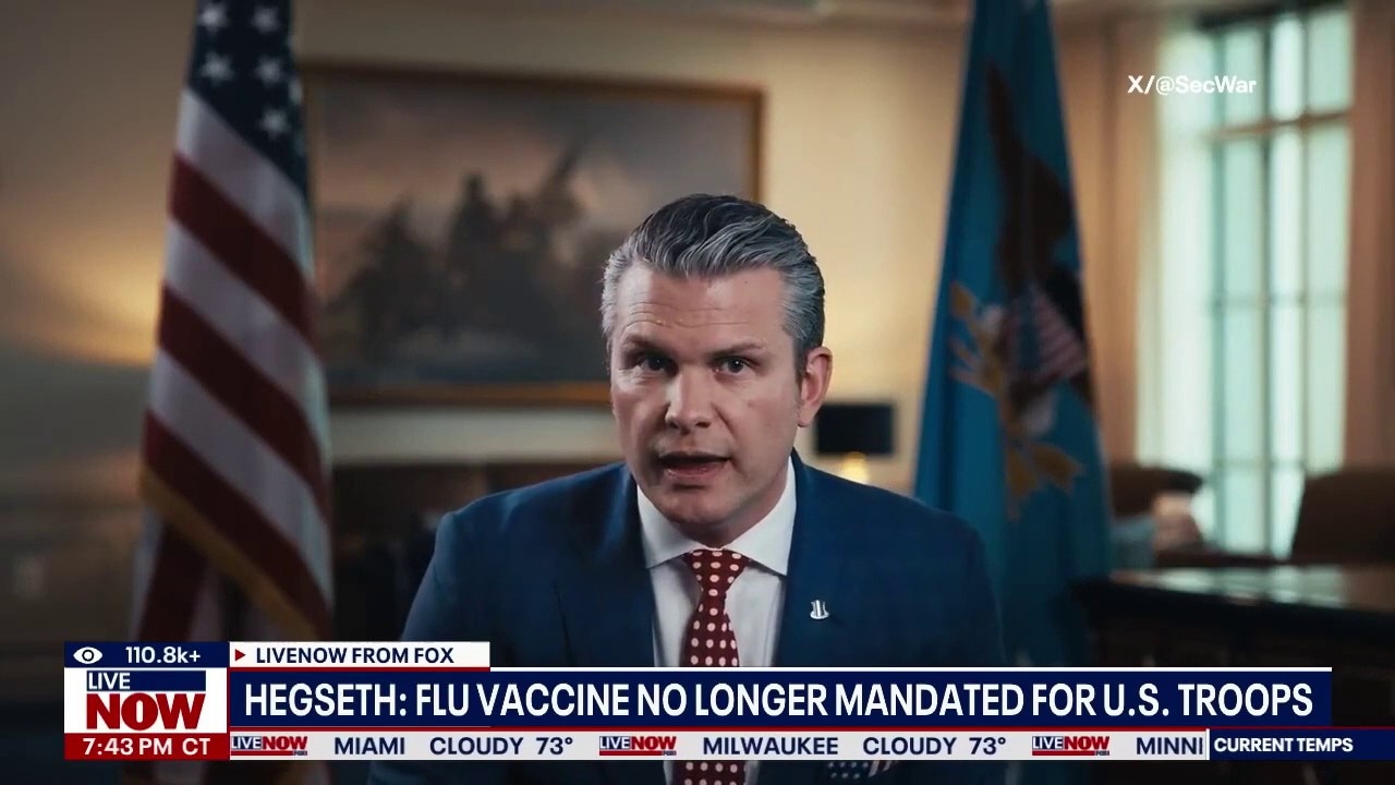 Flu vaccine no longer mandated for US troops, Hegseth says