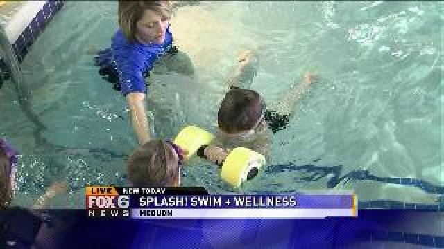 Laura gets swimming tips at Splash! Swim & Wellness