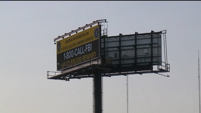 Za`layia Jenkins` killer remains at large: 28 billboards go up, officials hope key info. will come in