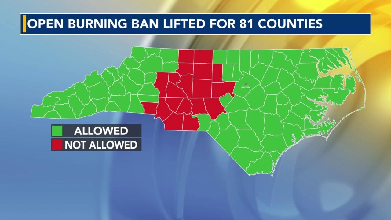Open burning ban lifted for 81 counties