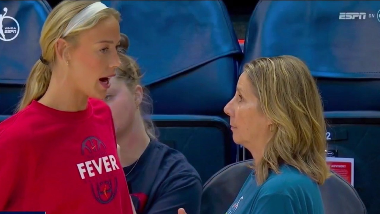 Sophie Cunningham talks with Cheryl Reeve after comments on trans athletes