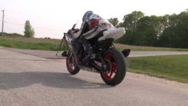 Cycle racer tearing up the track