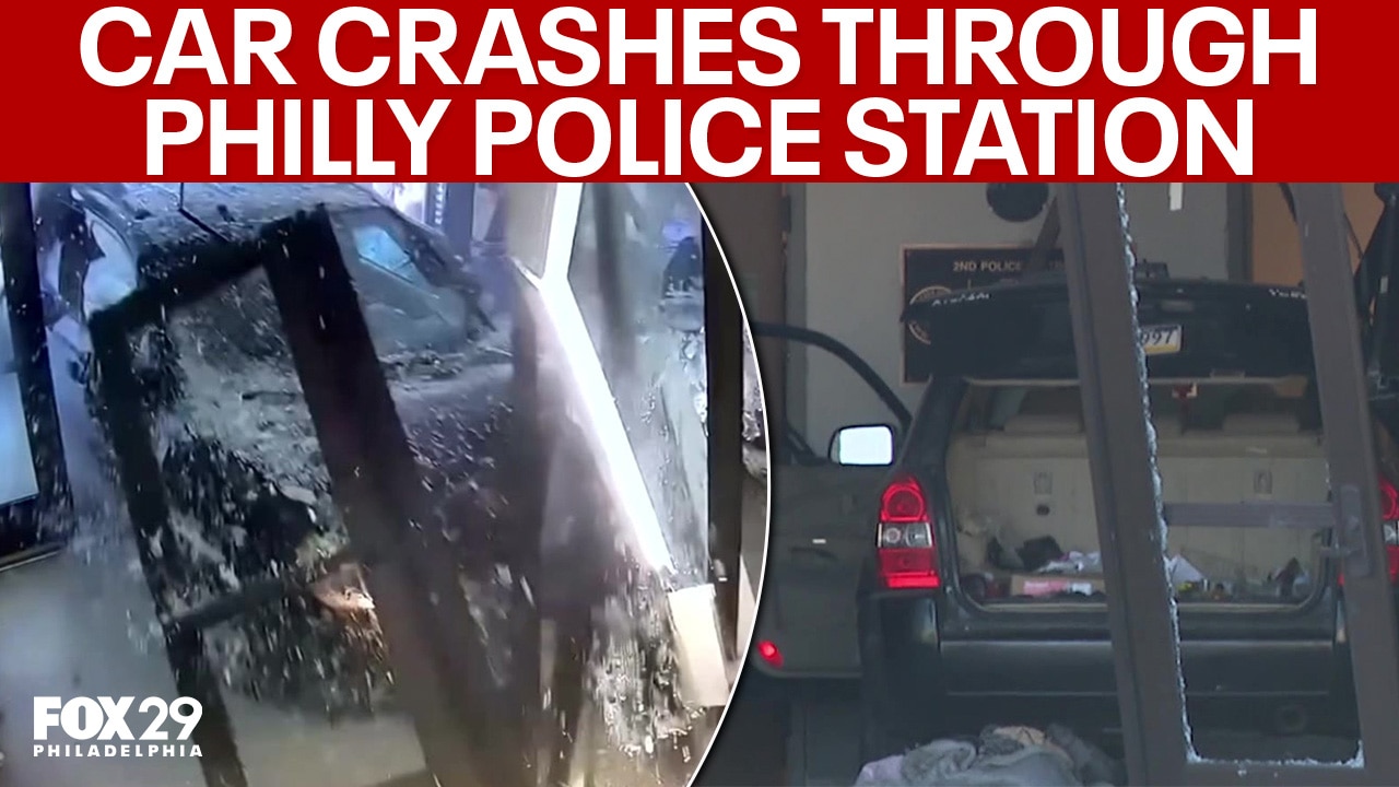 Video shows driver 'intentionally' plow into lobby of Philadelphia police district