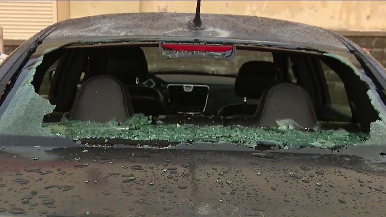 Hail smashes car windows in north Phoenix