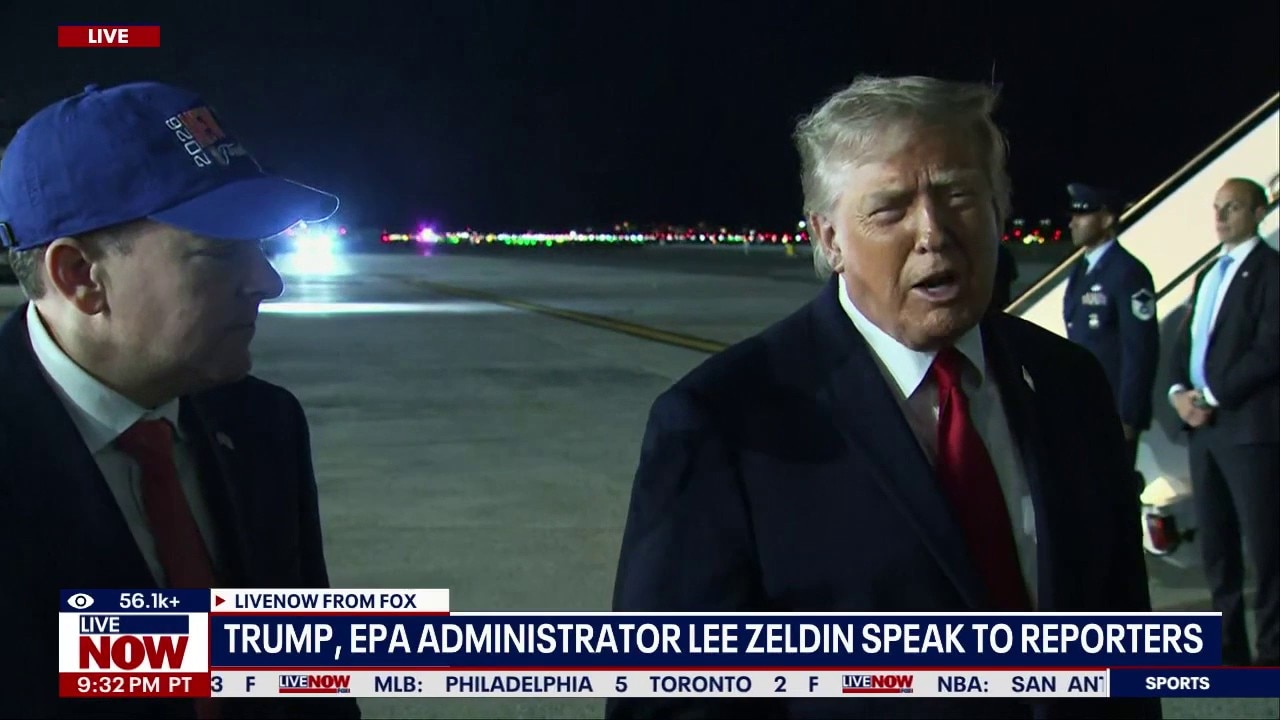 Trump takes questions on Iran after NBA Finals in NY