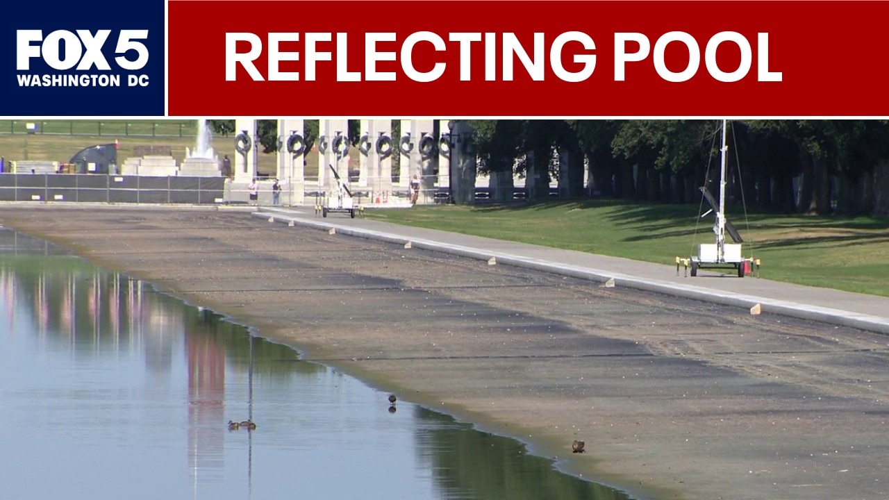  Draining of Reflecting Pool continues Monday ahead of repairs 