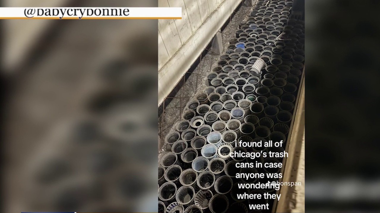 Hundreds of trash cans found on lower Randolph in the loop