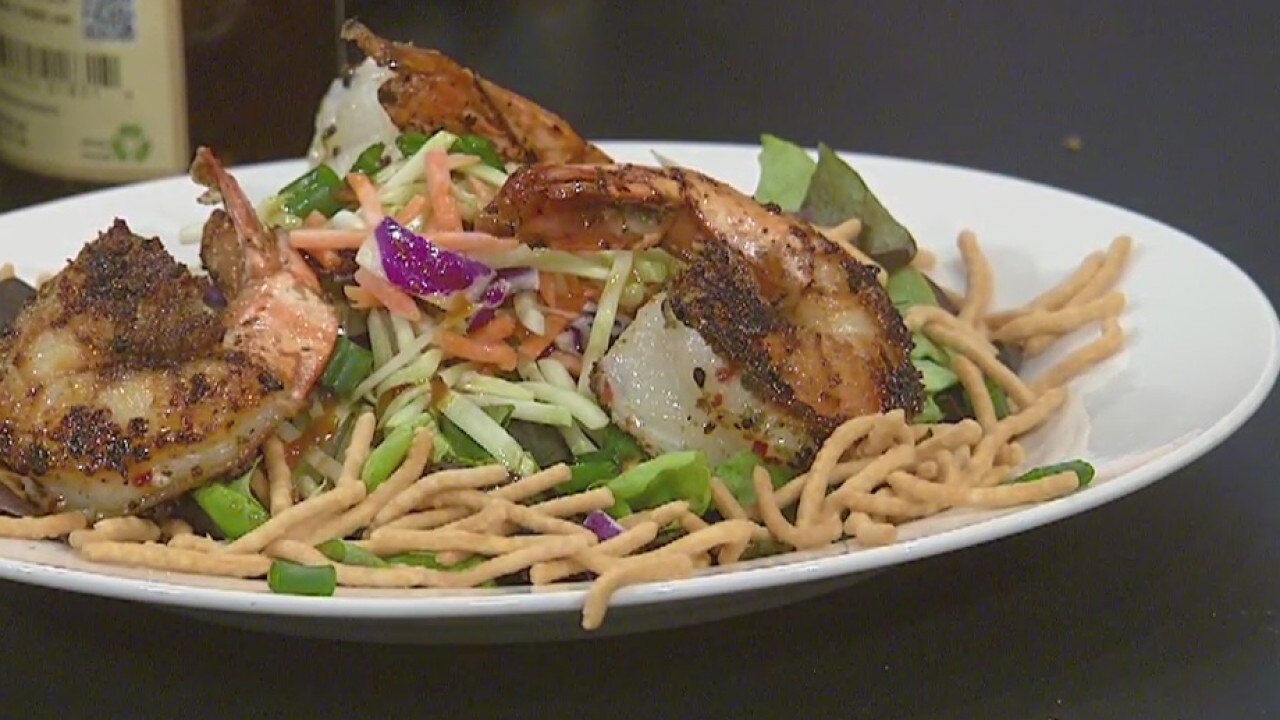 Tuesday's Meal: Asian Salad with Tiger Shrimp