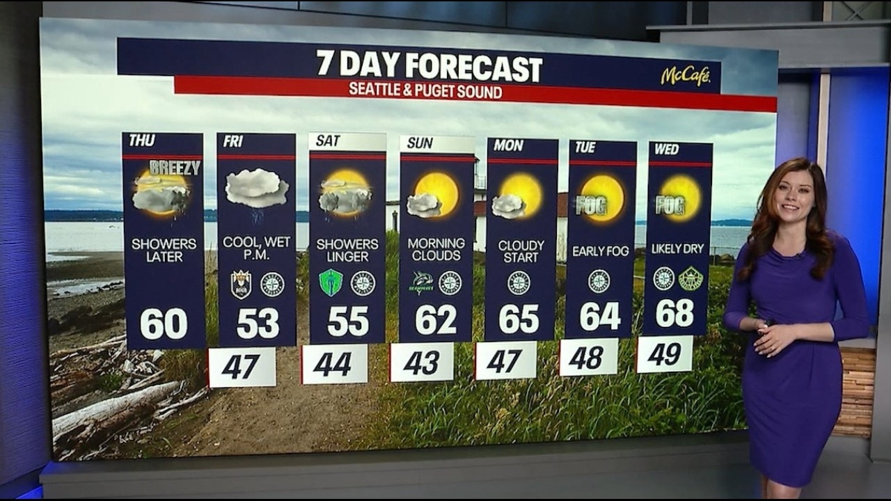 Seattle weather: Cool and wet for the next few days