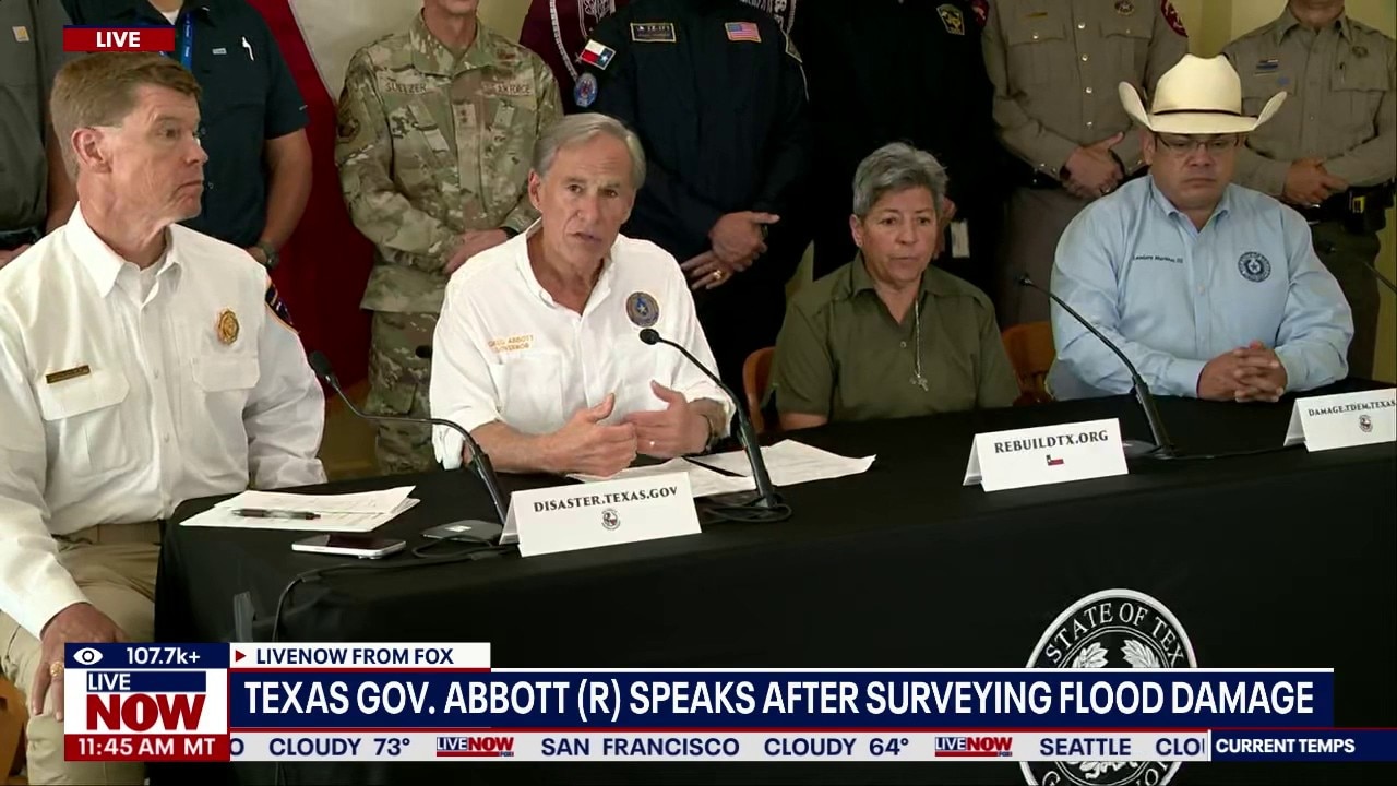 Texas Gov. Abbott speaks after surveying flood damage