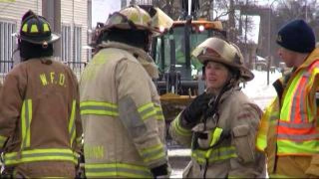 Firefighters battle ice, cold during Waterford blaze