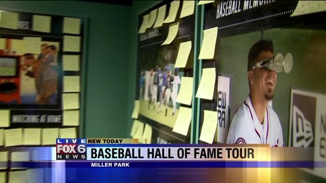 Carl checks out some of the unique items at the Hall of Fame