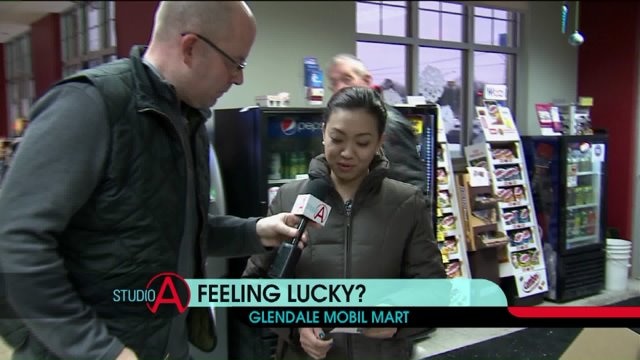 Powerball mania! Brian Kramp at Mobil station in Glendale ahead of big drawing