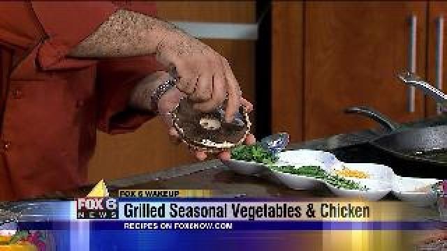 Grilled vegetables and chicken