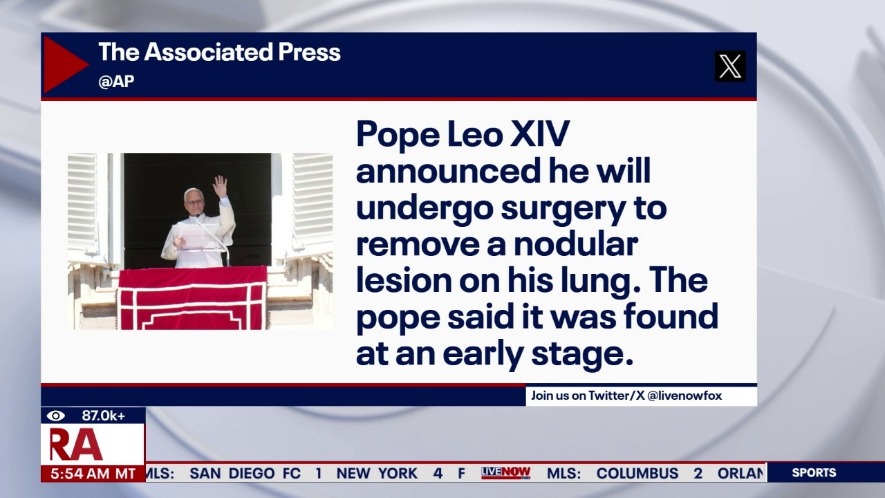 Pope Leo XIV to undergo surgery
