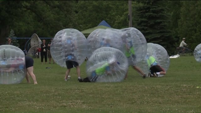 "It`s a blast!" Bubble Soccer, originating in The Netherlands, getting lots of attention in Milwaukee