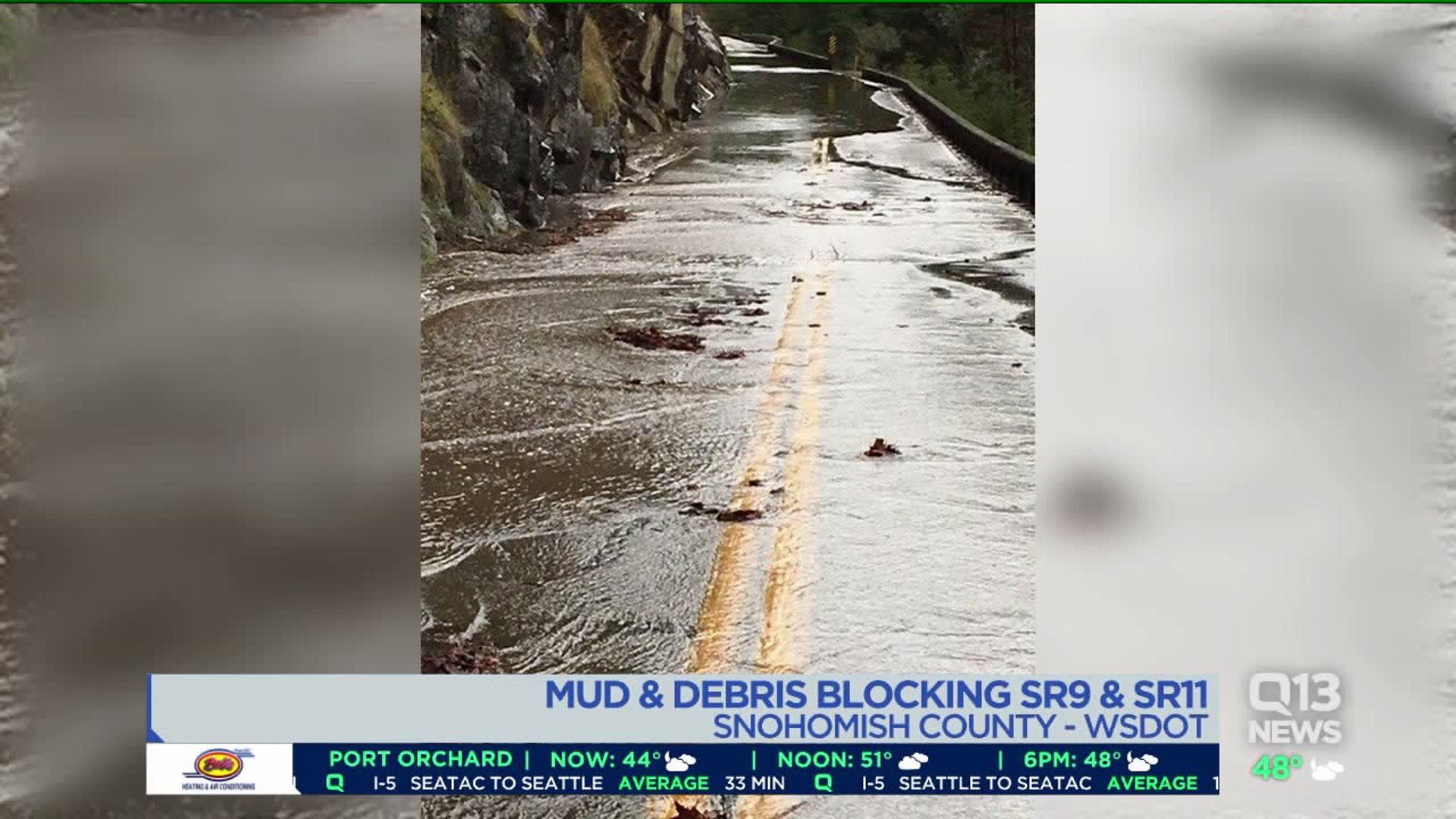 Flooding leads to road closures in Western Washington