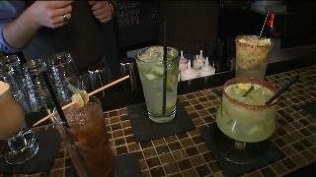 Tony checks out the drinks at the Studio Lounge