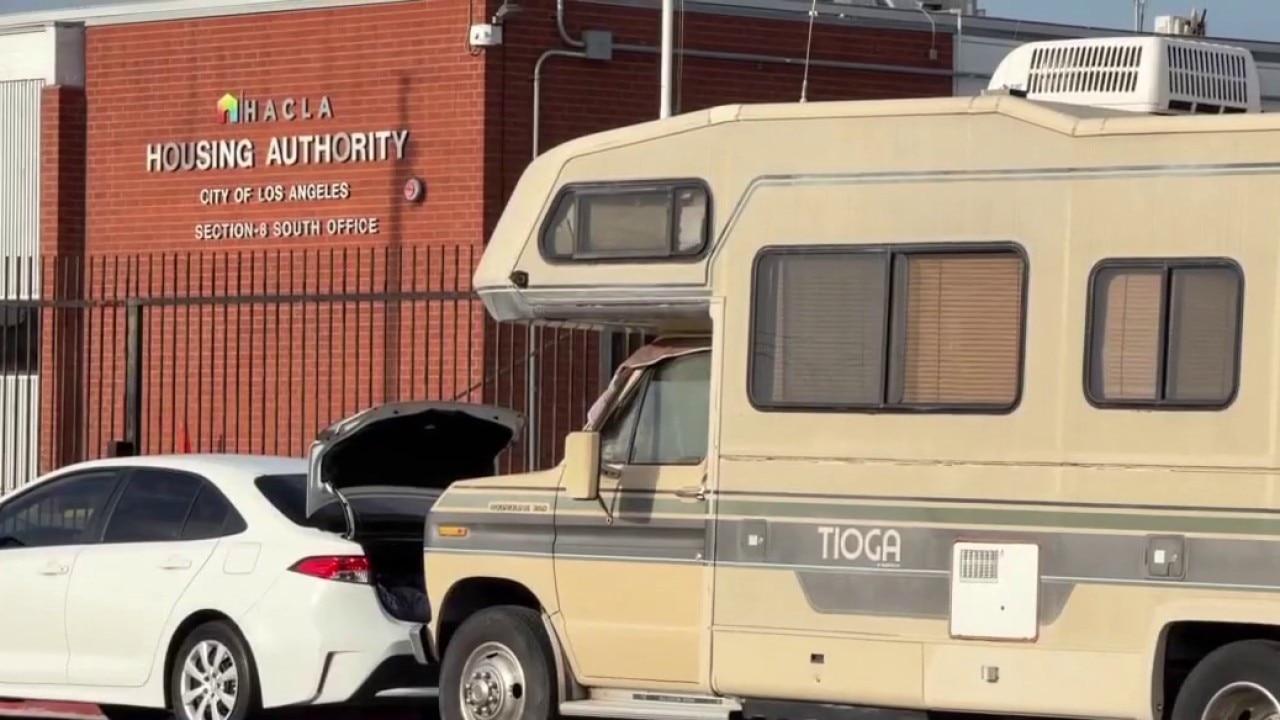 RV homeless encampment grows outside LA Housing Agency 