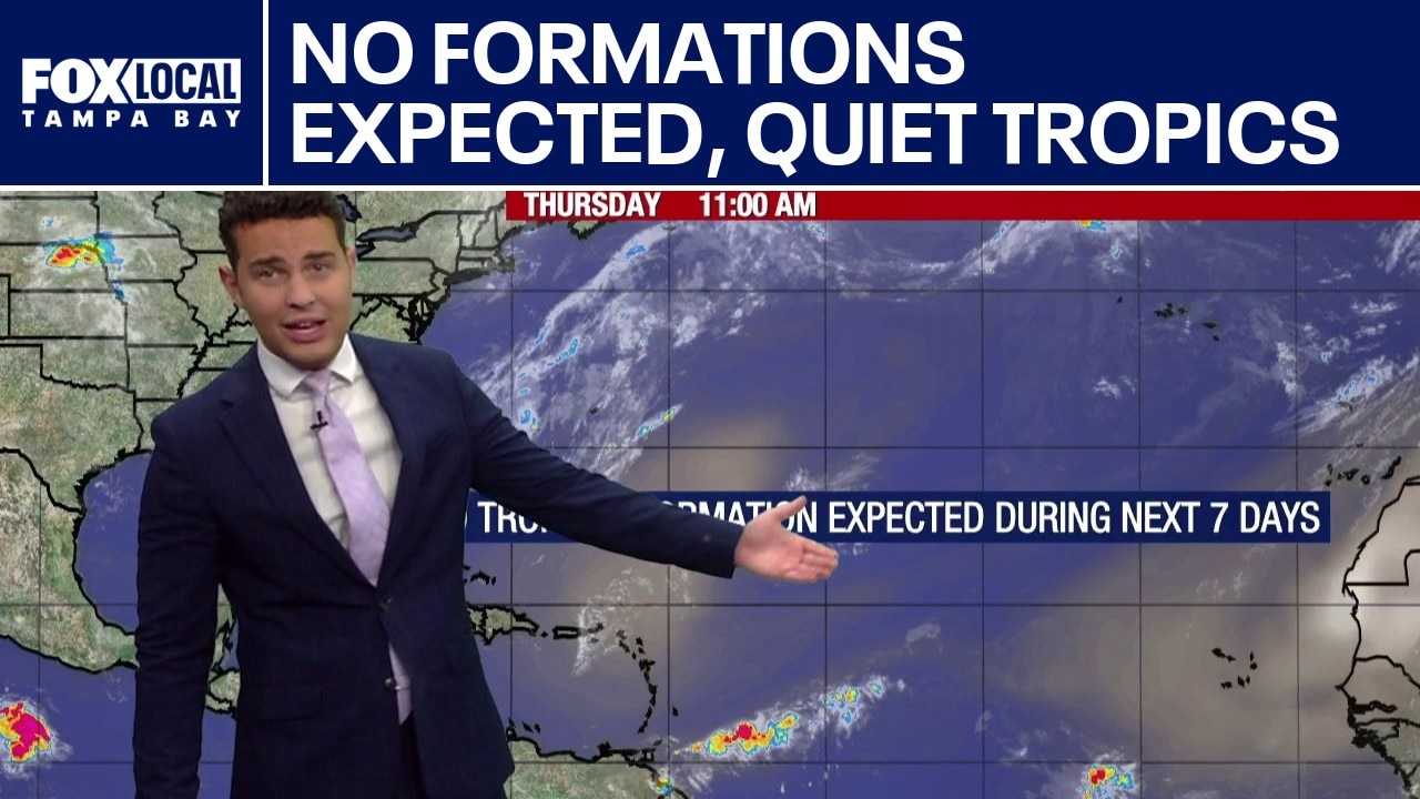 Quiet tropics, no formations expected