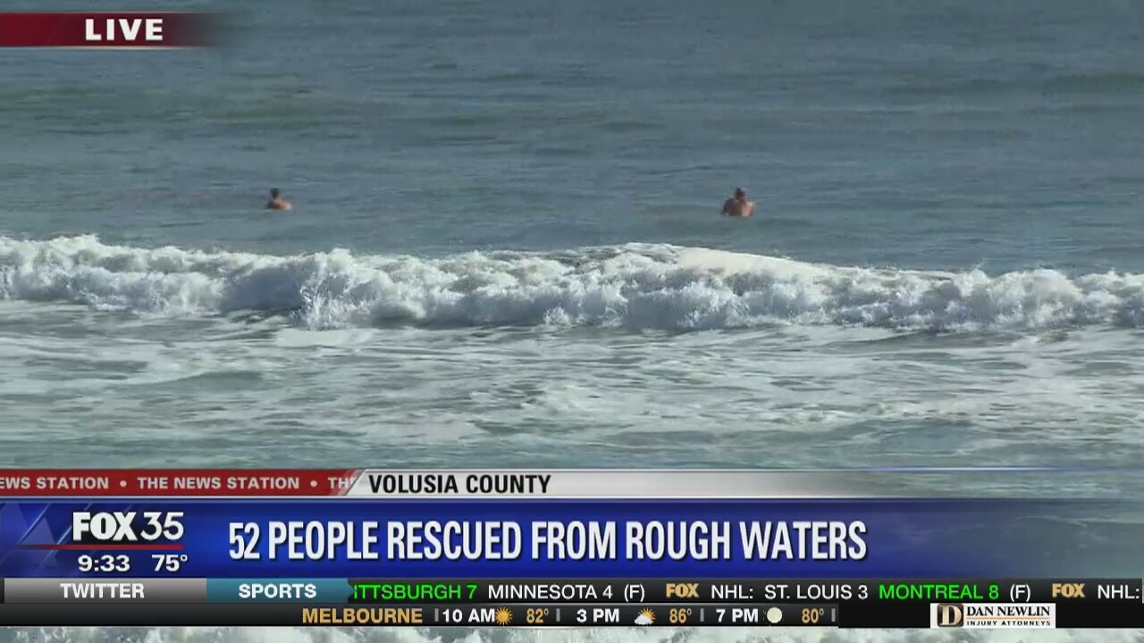 52 people rescued from rough waters