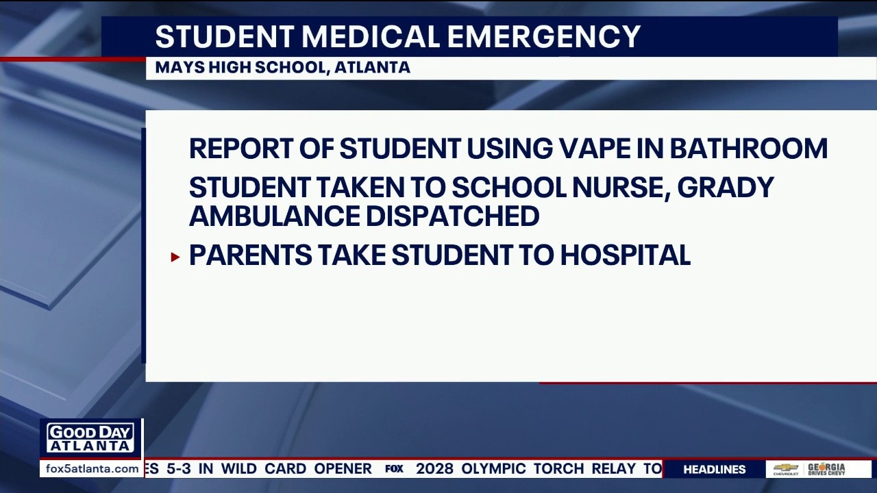 Vaping high school student taken to hospital 