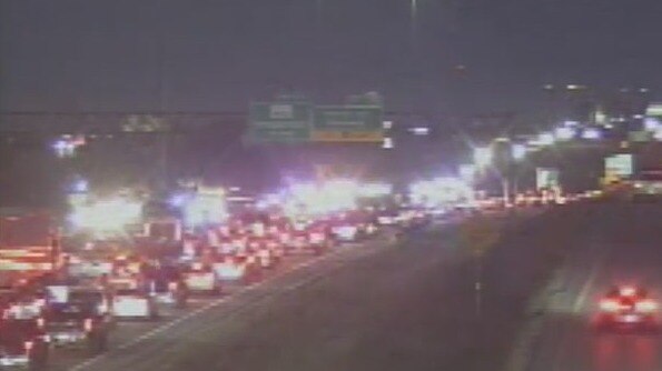 Deadly auto pedestrian crash on I-35 southbound at Grand Avenue Parkway