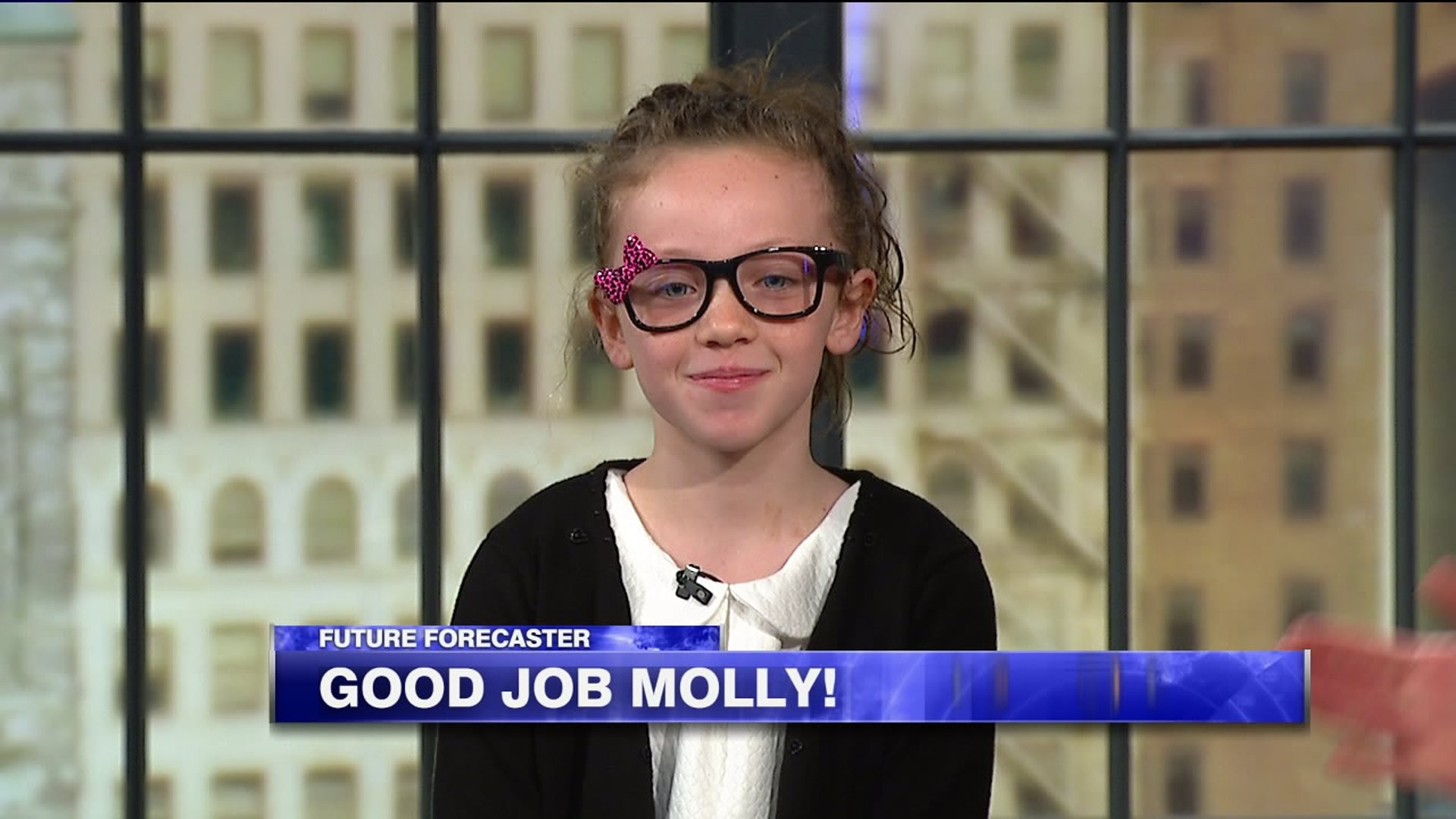 Molly helps with the weather