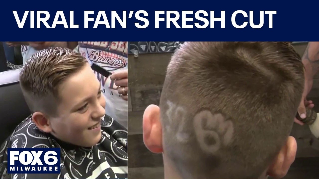 Brewers barber gives viral fan haircut