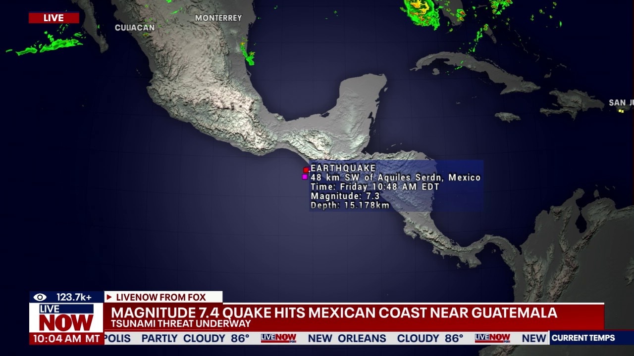 Powerful earthquake strikes off Mexico, Guatemala coast