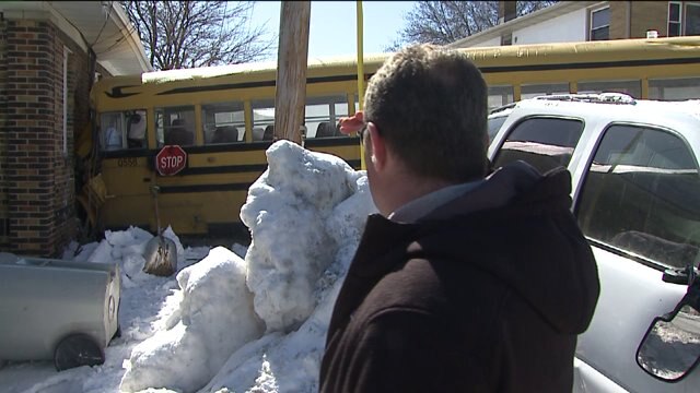 School bus driver strikes utility pole, smashes into Milwaukee home