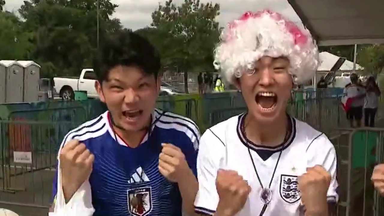 Japan fans show support for England, Texas BBQ