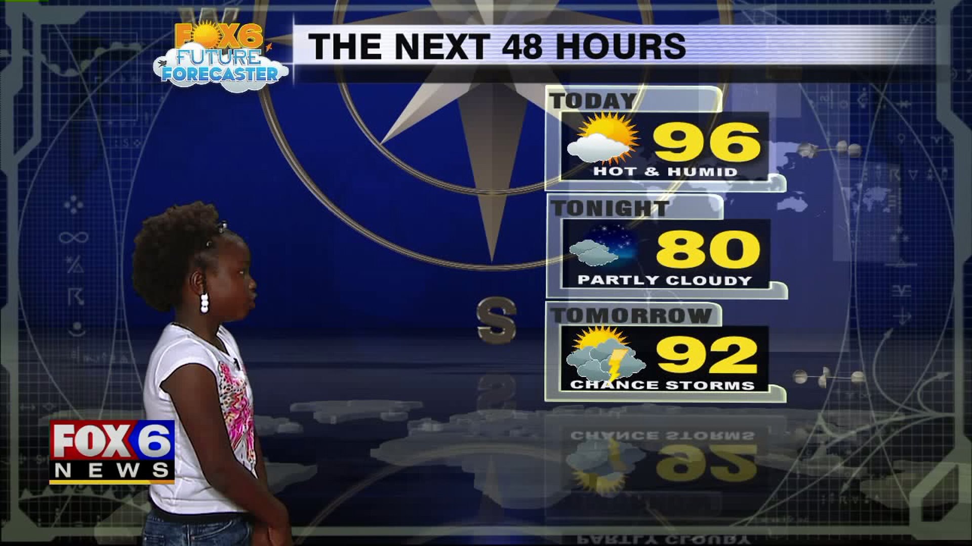 Jaelynn helps with the weather