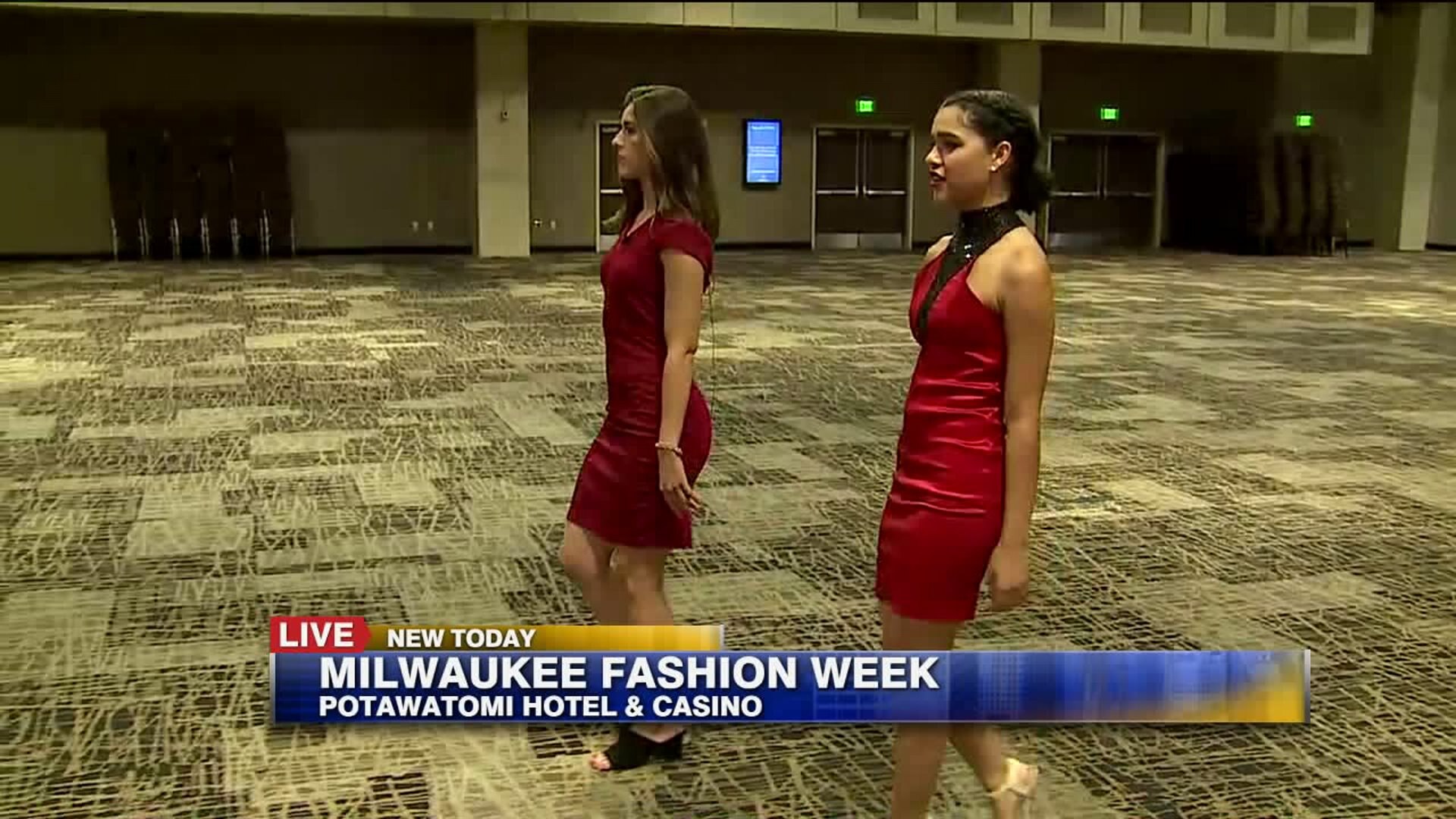 Kasey practices her runway walk