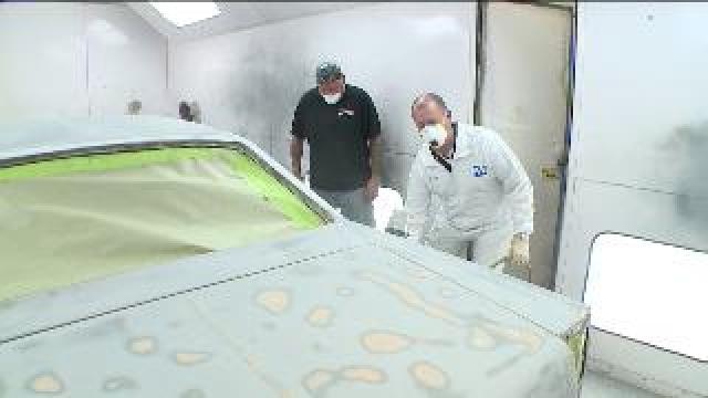 Tony learns how to prime a car
