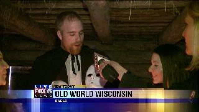 Laura checks out spooky barn at Old World Wisconsin