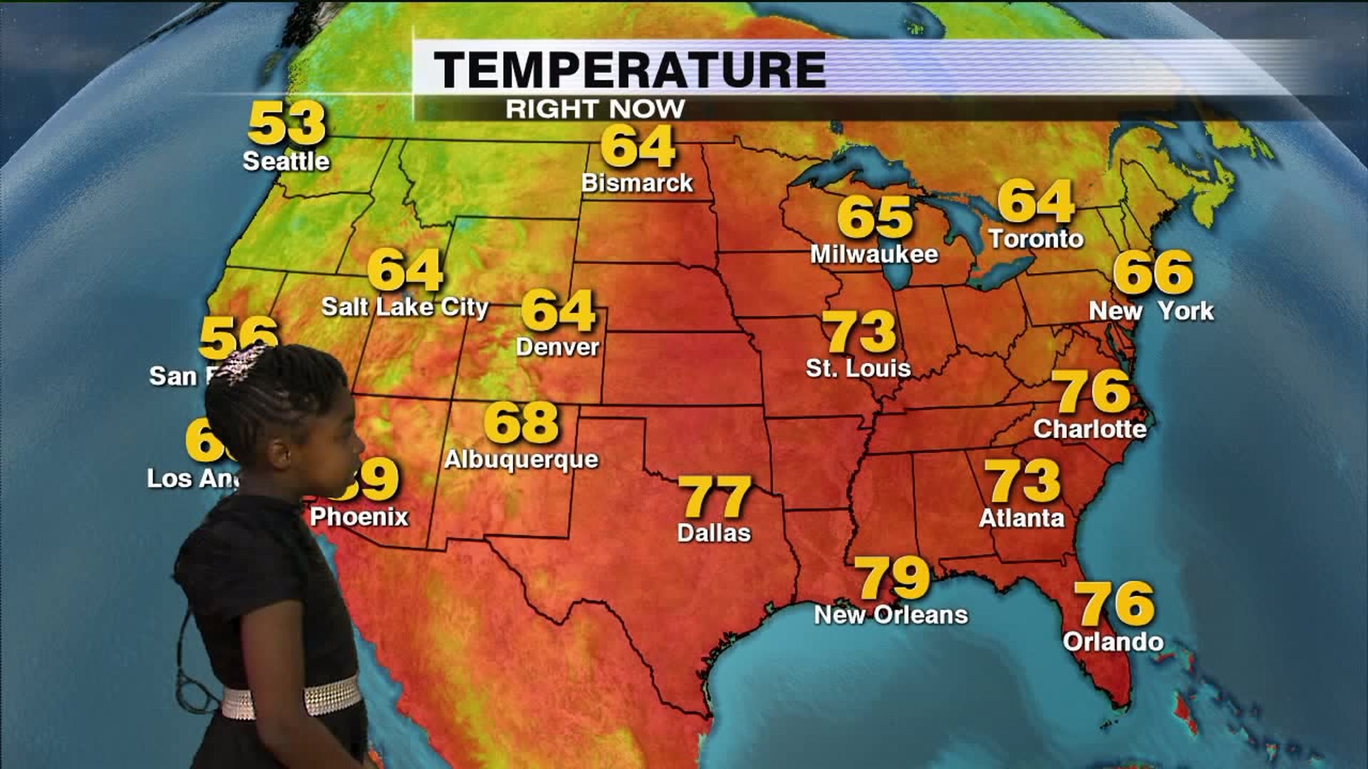 Renae helps with the weather