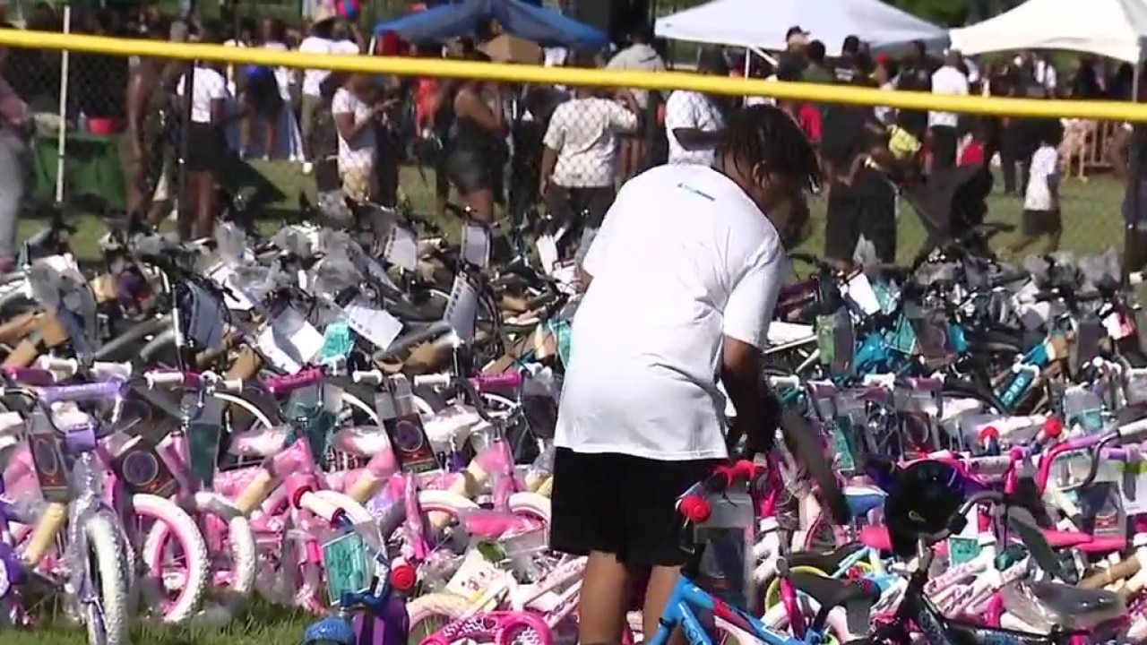 Bike giveaway at 'Occupy the Summer' event