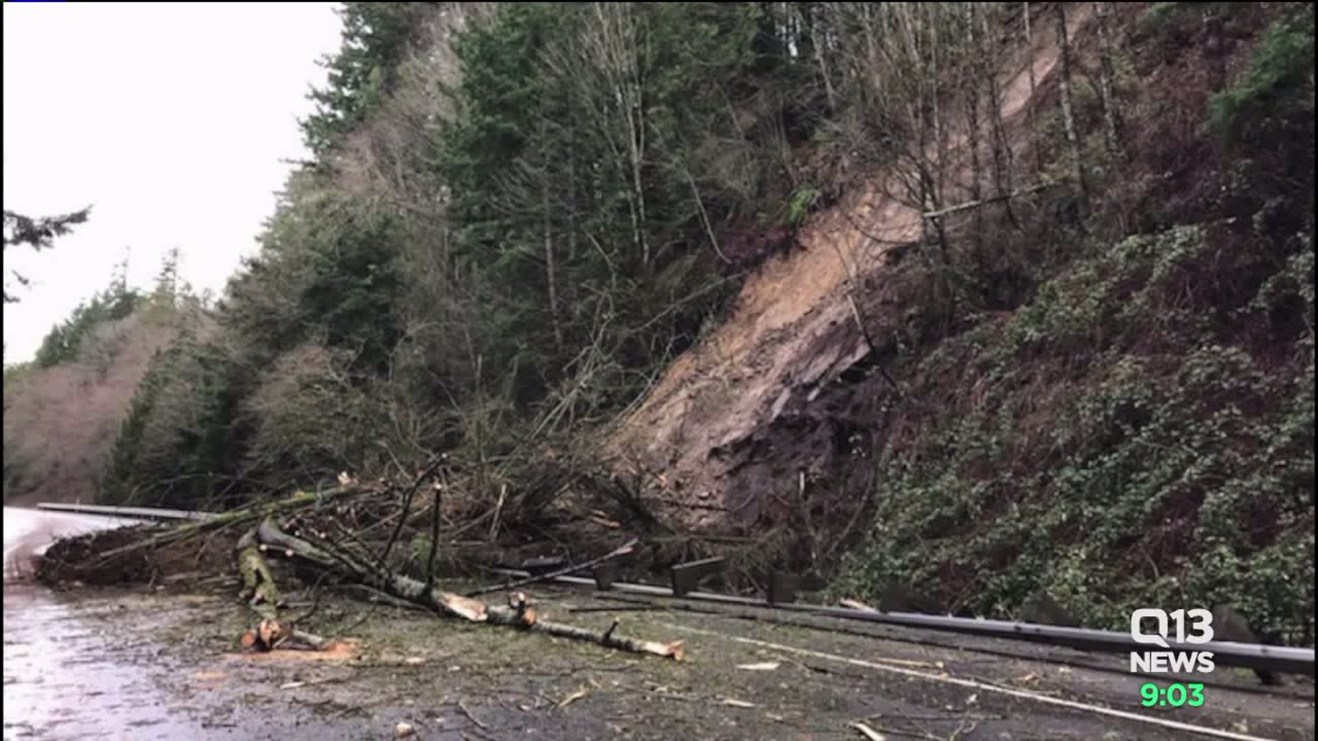 Landslide Along I-5 Near Bellingham