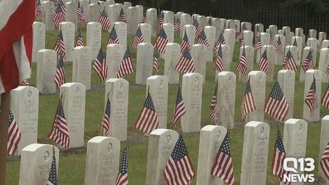 Memorial Day cemetary flags
